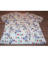 WB Winnie The Pooh EEYORE Christmas Holiday Nurse Medical Scrub SMALL 4-... - $27.08 CAD