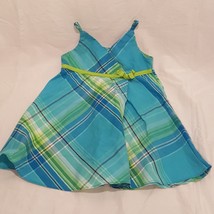 Dress Blue Green Plaid Size 18 Months Girls Faded Glory Sleeveless Summer - £7.98 GBP