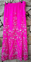 Indian Skirts Lehenga Pink Silk Vintage Long Maxi Boho XS Free Shipping ... - $148.37