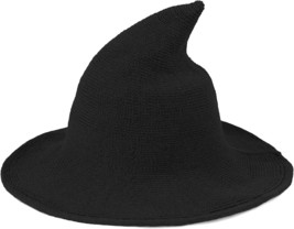 Women Witch Hat for Halloween Wool Hats Wide Brim Spire Knitted Cap Part... - £19.82 GBP