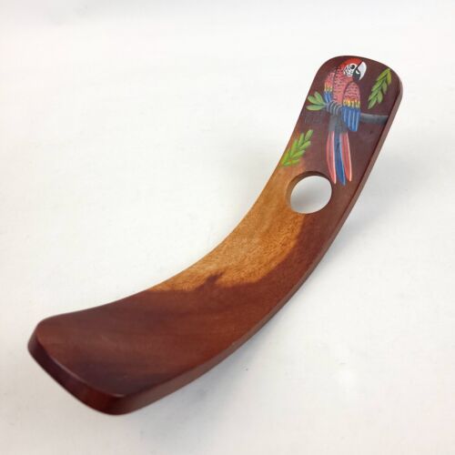 Wine Bottle Holder Handmade &amp; Painted Wooden Balancing Costa Rica w/ Red... - $13.85