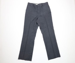 Vtg 60s Streetwear Mens 32x32 Wool Pinstriped Wide Leg Bell Bottoms Pants USA - £77.81 GBP