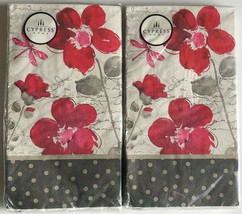 Paper Guest Towels Napkins Cypress Floral Symphony 15 Ct Set of 2 Spring Summer  - £17.76 GBP