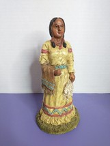 Vintage Native American Woman With Feathers &amp; Blanket - £12.43 GBP