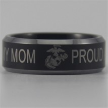 Free Shipping Hot Sales 8MM USMC ARMY Proud Army MoM Design Men&#39;s Black Tungsten - £30.94 GBP