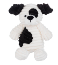 Ganz Ribbles Stuffed Plush Puppy Dog White Cream Black Spot Ribbed Corduroy 9&quot; - £39.75 GBP