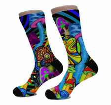 Magic Mushroom psychedelic trippy hipster steampunk design men Socks   - £11.18 GBP