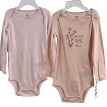 Carters Two Pack Long Sleeve Pink Bodysuit 24 Month New - £9.31 GBP