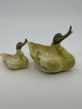 VINTAGE HULL  YELLOW AND GREEN DUCK PLANTERS -  SET OF 2 - $38.86