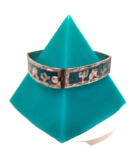 VTG Turquoise Chip Inlay 925 Made in Mexico Bracelet 7.25&quot; 13.8g READ - £66.02 GBP
