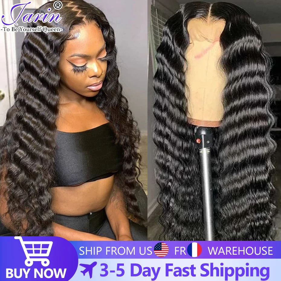 13x4 30 Inch Deep Wave Lace Frontal Wig Lace Front Human Hair Wigs For Wom - £64.91 GBP+