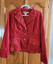 Tommy Hilfiger Stretch Red Corduroy Jacket Womens Size L/G - £19.10 GBP