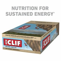 Box of 12 CLIF Bar White Chocolate Macadamia Nut Energy Bars 68g / 2.40 oz Each - £35.79 GBP