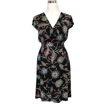 Nieves Lavi Dress Womens Size 2 Black Silk Floral Multiolor Made in USA ... - £23.26 GBP