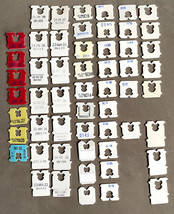 Lot of 60 white and coloured milk bread tags clips dated or non dated - $16.22