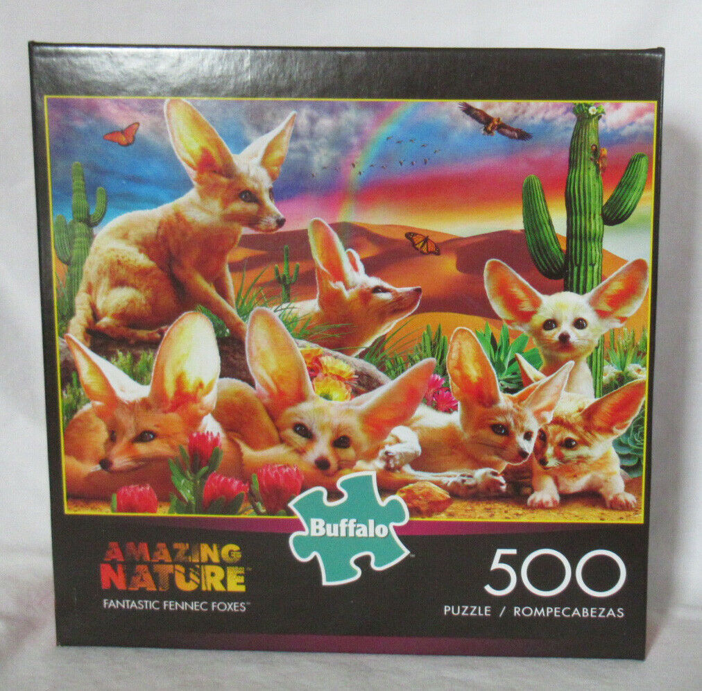 Buffalo 500 Piece Puzzle Amazing Nature FANTASITC FENNEC FOXES - $36.78