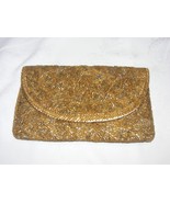 Vintage Walborg Handbag Gold Seed Bead Clutch 15&quot; Chain 10-G - €27,35 EUR