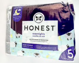 Honest Overnights Size 5 27+lbs Diapers 20 Count Sleepy Sheep - £23.53 GBP