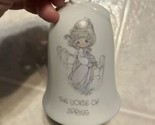 Precious Moments Ceramic Bell The Voice Of spring Enesco 1986 4” Tall - $24.30