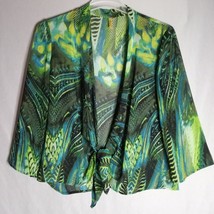 Chenault Tropical Multicolor Sheer Long Sleeve Women&#39;s 2pc.Top Size M - £16.34 GBP