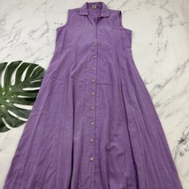 El Huarache Womens Vintage 90s Maxi Dress Size L Pastel Purple Button Front - £28.63 GBP