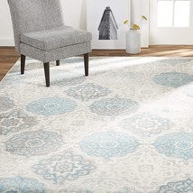 Home Dynamix Boho Andorra Transitional Damask Area Rug, Grey/Blue, 7&#39;9&quot;X10&#39;2&quot; - £102.30 GBP