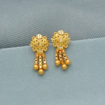 Dainty Small 20k Yellow Gold Stud Earrings, Handmade gold earrings for women, in - £106.31 GBP