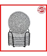 Absorbent 8 Pcs Coaster Set with Holder - Stylish Protection for Wooden ... - $36.74 CAD