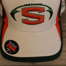 S Football Buffalo Bison The Game Pro Fitted 7 1/4 Hat Green Orange White - £21.23 GBP