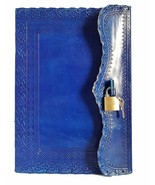jaald 10&quot; Leather Journal with lock Writing Pad Blank Notebook Handmade ... - $35.00+