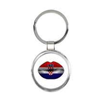 Lips Croatian Flag : Gift Keychain Croatia Expat Country For Her Woman Feminine  - $7.99