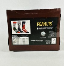 Peanuts Snoopy Men&#39;s 3-Pack of Crew Socks with Gift Box, Shoe Sizes 8-12 - £11.67 GBP