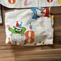 Vintage Sesame Street Muppets Full Size Fitted Sheet Flat Sheet &amp; ONE Pi... - $26.70 CAD