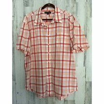 Tommy Hilfiger Men’s Shirt Size XXL Orange Plaid Button-down Camp - £10.95 GBP