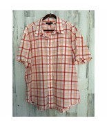 Tommy Hilfiger Men’s Shirt Size XXL Orange Plaid Button-down Camp - £10.80 GBP