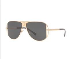 Versace Aviator Unisex Sunglasses VE2212 100287 Gold / Black Lens 57mm - £133.63 GBP