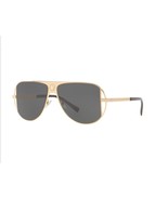 Versace Aviator Unisex Sunglasses VE2212 100287 Gold / Black Lens 57mm - $167.31