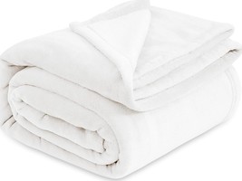 Bedsure Fleece Blankets King Size White - Bed Blanket Soft - £42.43 GBP