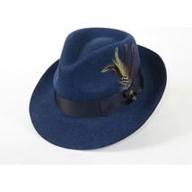 Bruno Capelo Hat Australian Wool Fedora Teardrop Crown Fabio FB234 Denim image 5
