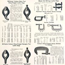 1922 N.T. Bushnell Lathe Dogs C Clamps Tool Advertisement Catalog Hardwa... - $15.76 CAD