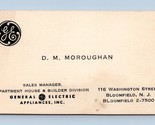 General Electric Appliances Builder Division Vtg Business Card Bloomfiel... - $9.85