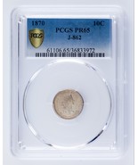 Dime Patrón 1870 J-862 Calificado Por PCGS Como PR65! Gran Golpe! - $8,562.57 CAD