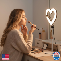 NANBEITONG Heart RGB Ring Light with Stand, Desk Tabletop, 47 Colors, US - $61.06