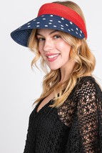 American Flag Design Roll Up Sun Visor Hat Patriotic Accessory Fourth of... - £15.34 GBP