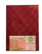 Food Network Red Maroon Tablecloth Check 90 Rd Thanksgiving Fall Easy Care - $43.98