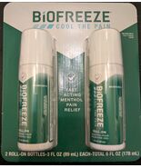 BIOFREEZE Roll-On 2 pack Menthol Pain Relief 2 x 3fl oz Bottles (Exp 06/... - $23.76