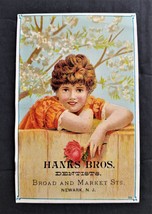 1880 antique HANKS Bros DENTISTS newark nj AD CARD full gum set $5 teeth extract - £38.38 GBP