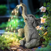 Elephant Statue Solar Garden Decor, Birthday Gifts for Women, Gifts for Mom Gran - $43.93