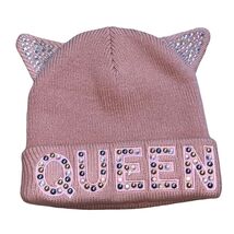 &quot;QUEEN&quot; Studded Pink Cat Ears Girls Slip-On Winter Hat Small (4-7 Years ... - €12,39 EUR