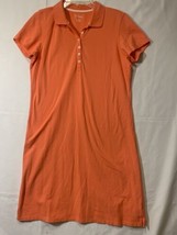 LL Bean  Shirt Womens Size M Regular Orange Short SleeveStretch Polo Dress - £6.41 GBP